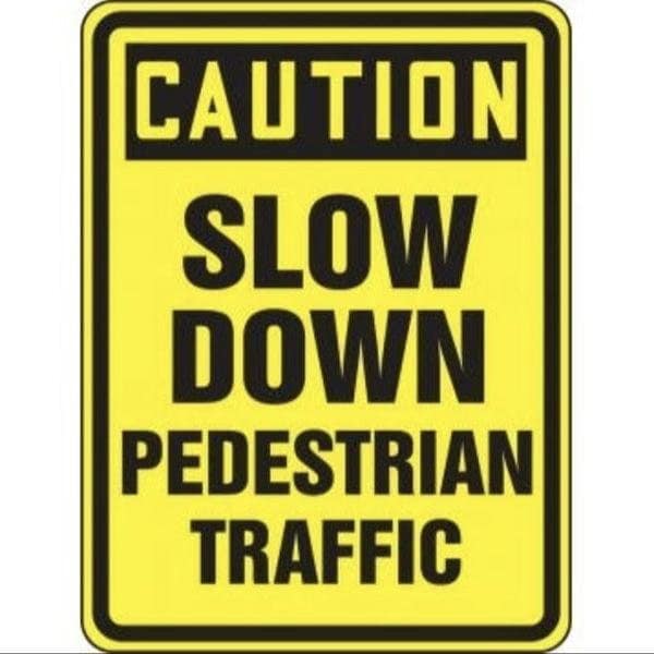 Accuform OSHA CAUTION BICYCLE PEDESTRIAN FRW516DP FRW516DP - main